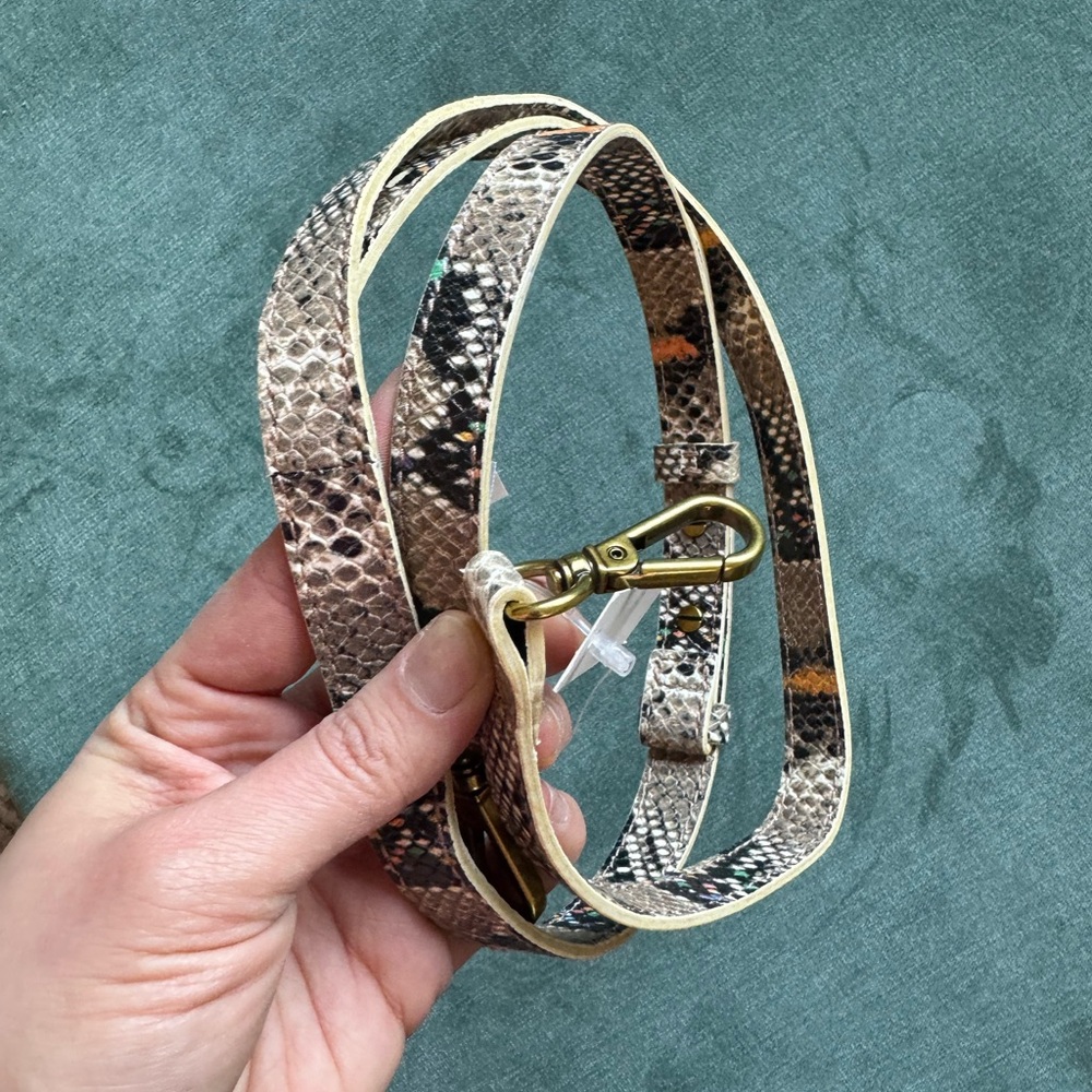 BNWT Madewell Leather Croc Bag Strap